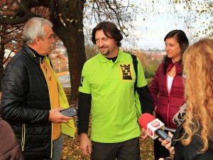 Juraj Slašťan s ambasádorom projektu Lukášom Latinákom, ktorý bude prítomný aj na otvorení Barborskej cesty.